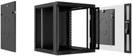 Cabeus SH-05F-9U60/45-BK Шкаф телекоммуникационный настенный 19" 9U 600x450x501mm (ШхГхВ) дверь стекло