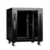 Шкаф монтажный телекоммуникационный 19&amp;quot; напольный для распределительного и серверного оборудования 12U 600x800x730mm передняя стеклянная и задняя сплошная металлическая двери Cabeus SH-05C-12U60/ 80-BK (ШхГхВ) SH-05C-12U60/80-BK