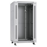 Шкаф монтажный телекоммуникационный 19&amp;quot; напольный для распределительного и серверного оборудования 22U 600x1000x1166mm передняя стеклянная и задняя сплошная металлическая двери Cabeus SH-05C-22U60/ 100 (ШхГхВ) SH-05C-22U60/100