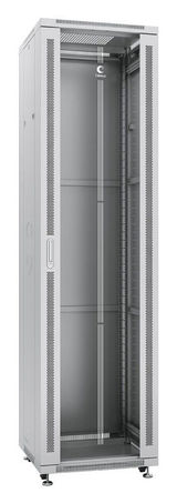 Шкаф монтажный телекоммуникационный 19&amp;quot; напольный для распределительного и серверного оборудования 47U 600x600x2277mm передняя стеклянная и задняя сплошная металлическая двери Cabeus SH-05C-47U60/ 60 (ШхГхВ) SH-05C-47U60/60