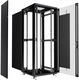 Cabeus SH-05C-47U80/100-BK Шкаф монтажный телекоммуникационный 19" напольный для распределительного и серверного оборудования 47U 800x1000x2277mm передняя стеклянная и задняя сплошная металлическая двери