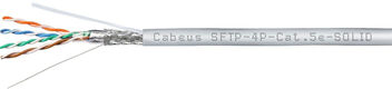 Cabeus SFTP-4P-Cat.5e-SOLID-GY Кабель витая пара экранированная SFTP (SF/UTP)