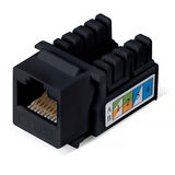 Вставка Keystone Jack RJ-45 Cabeus KJ-RJ45-Cat.6-90-BK