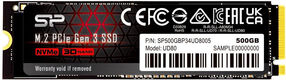 Solid State Disk Silicon Power UD80 250Gb PCIe Gen3x4 M.2 PCI-Express (PCIe) SP250GBP34UD8005