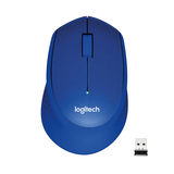 Мышь беспроводная Logitech M330 Silent Plus Blue (синяя, оптическая, 1000dpi, 2.4 GHz/ USB-ресивер, бесшумная, под правую руку) (арт. 910-004925, M/ N: M-R0051 / C-U0010)