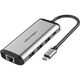 Мультифункциональный хаб Vention USB Type-C M/HDMI F+USB 3.0+TF F+SD F+RJ45+mini jack 3.5 mm F+USB Type-C F (THAHB)