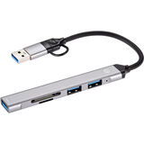 Адаптер VCOM USB 2.0 Type-C+USB 2.0 Type-AM/ USB 3.0+2 x USB 2.0 Type-AF+TF+SD (DH297)