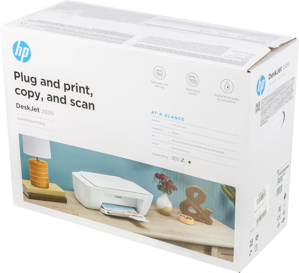 МФУ HP DeskJet 2320 All-in-One Printer (A4) Color Ink Printer/Scanner/Copier 1200 x 1200 dpi 7,5/5,5 ppm. USB 2.0 duty cycle 1000 pages