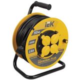 Катушка УК50 с т/ з 4 места 2 Р + P Е / 50метров 3х1, 5мм2 IP44 "Industrial plus" Iek WKP15-16-04-50-44