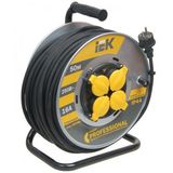 Катушка УК50 на мет с т/ з 4 места 2 Р + P Е / 50м КГ 3х2, 5мм2 IP44 "Professional" Iek WKP17-16-04-50-44