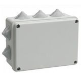Коробка КМ41242 распаячная для о/ п 150х110х70 мм IP55 Iek UKO10-150-110-070-K41-55 (RAL7035, 10 гермовводов)