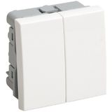 Iek (CKK-40D-VD2-K01) ВК1-22-00-П Выключатель двухклавишный (на 2 модуля) ПРАЙМЕР белый