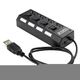 Концентратор USB 2.0 Gembird UHB-243-AD с подсветкой и выключателем
