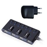 HUB GR-487UAB Ginzzu USB 2.0 7 port + adapter&nbsp;<img style='position: relative;margin:0' src='/image/only_to_order_edit.gif' alt='На заказ' title='На заказ' />