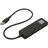 Концентратор 4*USB2.0 / USB PLUG / BLACK 5bites HB24-209BK