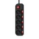 BURO Сетевой фильтр 5 розеток (500SH-3-SW-B) 3м
