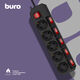 BURO Сетевой фильтр 5 розеток (500SH-5-SW-B) 5м