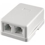 Розетка телефонная RJ-11 внешняя 2 порта Gembird TA-102 (6P4C)