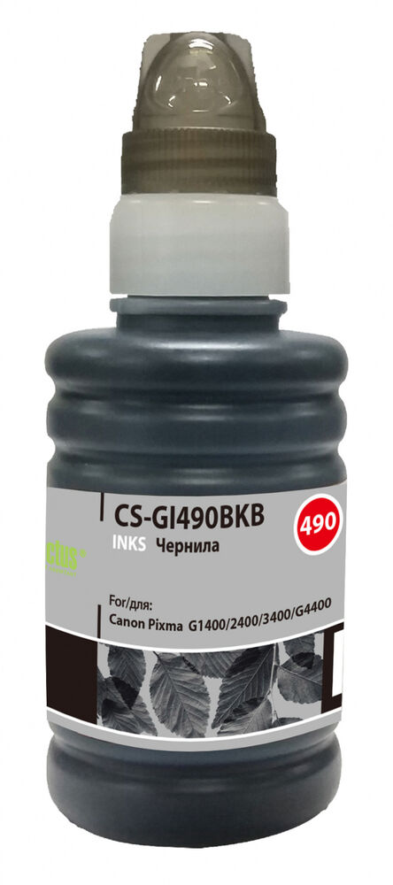 Чернила Cactus CS-GI490BKB черный 100мл для Canon Pixma G1400/G2400/G3400