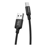 X14/ USB кабель Type-C/ 1m/ 2A/ Нейлон/ Black HOCO HC-62868