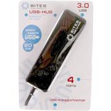 Концентратор 4*USB3.0 / USB PLUG / BLACK 5bites HB34-310BK
