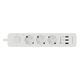 Harper Сетевой фильтр с USB зарядкой UCH-340 White QC3.0 (3 роз.,1,5м., 3 x USB (max 4.8A)