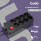 BURO Сетевой фильтр 8 розеток (800SH-1.8-B),1.8м BURO Сетевой фильтр 8 розеток (800SH-1.8-B),1.8м