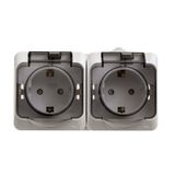Systeme electric
Schneider-electric PA16-244B ЭТЮД IP44 O/ У двойная РОЗЕТКА с заземлением со шторками 16А 250B