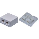 Внешняя сетевая розетка NEOMAX [NM-SMB-KJ45-U5E-2PD-102-WH] Cat.5E, UTP