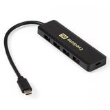 USB-Хаб ExeGate DUB-4CP/ 1 (кабель-адаптер USB Type C --> 4xUSB3.0, Plug&amp;Play, черный) Exegate EX293986RUS (концентратор)
