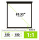 Экран Cactus 150x150см Wallscreen CS-PSW-150X150-BK 1:1 настенно-потолочный рулонный черный