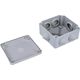 Iek UKO11-100-100-050-K41-44 Коробка КМ41233 распаячная для о/п 100х100х50 мм IP44 (RAL7035, 6 гермовводов)