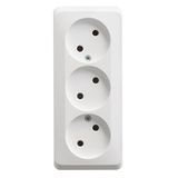 ЭТЮД O/ У тройная РОЗЕТКА без заземления без шторок 16А 250B Systeme electric PA16-009B