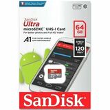 Micro SecureDigital 64GB SanDisk Ultra Class 10 SDSQUAB-064G-GN6MN