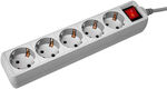 PC PET Сетевой фильтр AP01006-E-G 1.8м (5 розеток) серый PC PET Сетевой фильтр AP01006-E-G 1.8м (5 розеток) серый