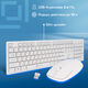 Клавиатура + мышь Oklick 240M White USB cordless slim Multimedia [1091258]