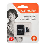 GoPower 16GB Class10 60 МБ/ сек V10 с адаптером 00-00025674