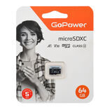 GoPower 64GB Class10 70 МБ/ сек V30 без адаптера 00-00025677