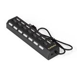 USB-Хаб ExeGate DUB-72SW (кабель-адаптер USB2.0 --> 7xUSB2.0, кнопки включения/ отключения для каждого порта, Plug&amp;Play, черный) Exegate EX293978RUS (концентратор)