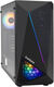 Exegate EX292858RUS Корпус Miditower ExeGate EVO-8225 (ATX, без БП, 2*USB+1*USB3.0, черный, 2 вент. с RGB подсветкой и полоса на передней панели, боковая панель - закаленное стекло)