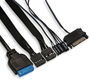 Exegate EX292858RUS Корпус Miditower ExeGate EVO-8225 (ATX, без БП, 2*USB+1*USB3.0, черный, 2 вент. с RGB подсветкой и полоса на передней панели, боковая панель - закаленное стекло)