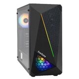 Корпус Miditower ExeGate EVO-8225 Exegate EX292858RUS (ATX, без БП, 2*USB+1*USB3.0, черный, 2 вент. с RGB подсветкой и полоса на передней панели, боковая панель - закаленное стекло)