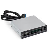 Картридер USB3.0 <CR-611U3> Exegate EX293028RUS (внутренний, 3.5", мультиформатный: SD/ SDHC/ SDXC/ MMC/ microSD/ T-Flash/ CF/ MS/ MS micro/ XD, 1 доп.порт USB3.0, черный, металл)