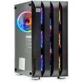 Корпус Minitower ExeGate Mistery R3 Exegate EX294383RUS (mATX, без БП, 2*USB+1*USB3.0, аудио, черный, 4 вент. 12см с RGB подсветкой, боковая панель - закаленное стекло)