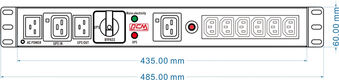 Распределитель питания Powercom MBS1607-1C19-6C13 4*Schuko+1*C19