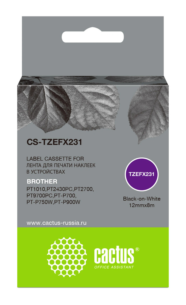 Картридж ленточный Cactus CS-TZEFX231 черный для Brother 1010/1280/1280VP/2700VP Картридж ленточный Cactus CS-TZEFX231 черный для Brother 1010/1280/1280VP/2700VP