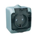 ЭТЮД IP44 O/ У РОЗЕТКА с заземлением со шторками 16А 250B Systeme electric PA16-044C