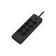 Harper Сетевой фильтр с USB зарядкой UCH-650 Black PD3.0 (8 роз.,5м.,3xUSB+1xType-C портами, 4000W) {H00003210}