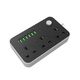 Perfeo LD_B4440 LDNIO SC3604/ Сетевой удлинитель 2м EU_UK_US + ЗУ на 6 USB/ 3 розетки (медь) - 2500W/USB 17W/ Gray