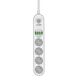 Perfeo LD_B4438 LDNIO SE4432/ Сетевой удлинитель 2м + ЗУ на 4 USB/ 4 розетки (медь) - 2500W/ USB - 17W/ White&Gray Perfeo LD_B4438 LDNIO SE4432/ Сетевой удлинитель 2м + ЗУ на 4 USB/ 4 розетки (медь) - 2500W/ USB - 17W/ White&Gray